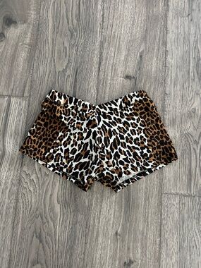 Leopard Print Women's Shorts spanks - Brown & Black